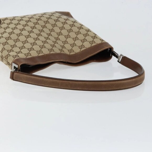 GUCCI GG Canvas Shoulder Bag Beige Brown Auth - Picture 7 of 16